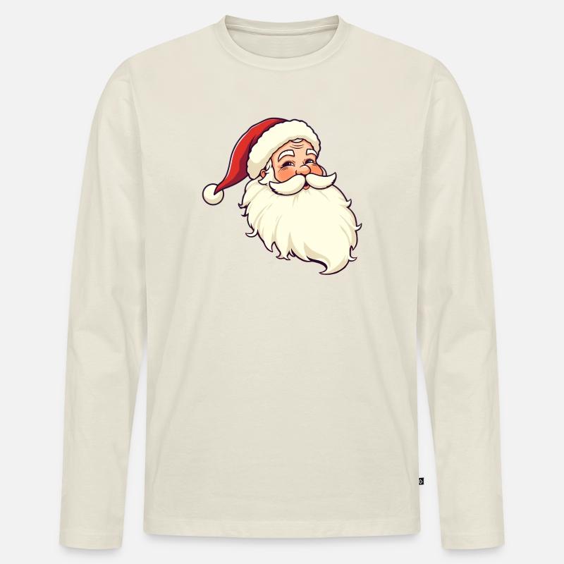 Weihnachtsmann - Männer Premium Bio Langarmshirt - Naturweiß