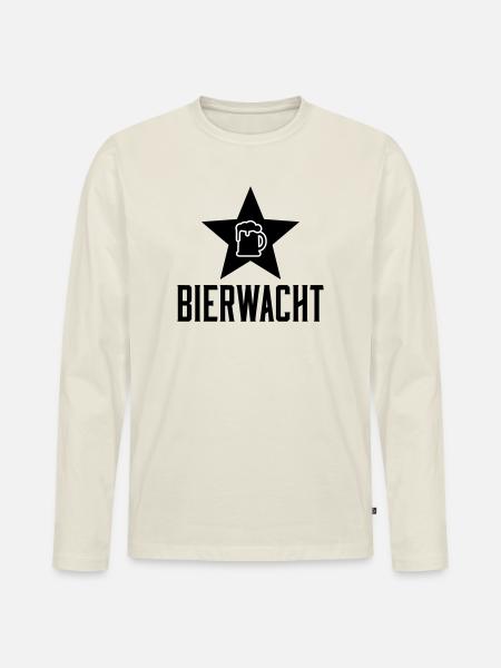 Bierkrug Linienkunst - Männer Premium Bio Langarmshirt - Naturweiß