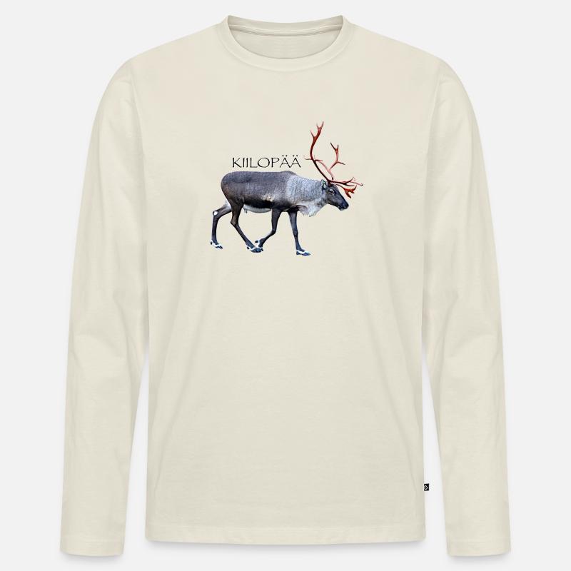 KIILOPAA - Männer Premium Bio Langarmshirt - Naturweiß