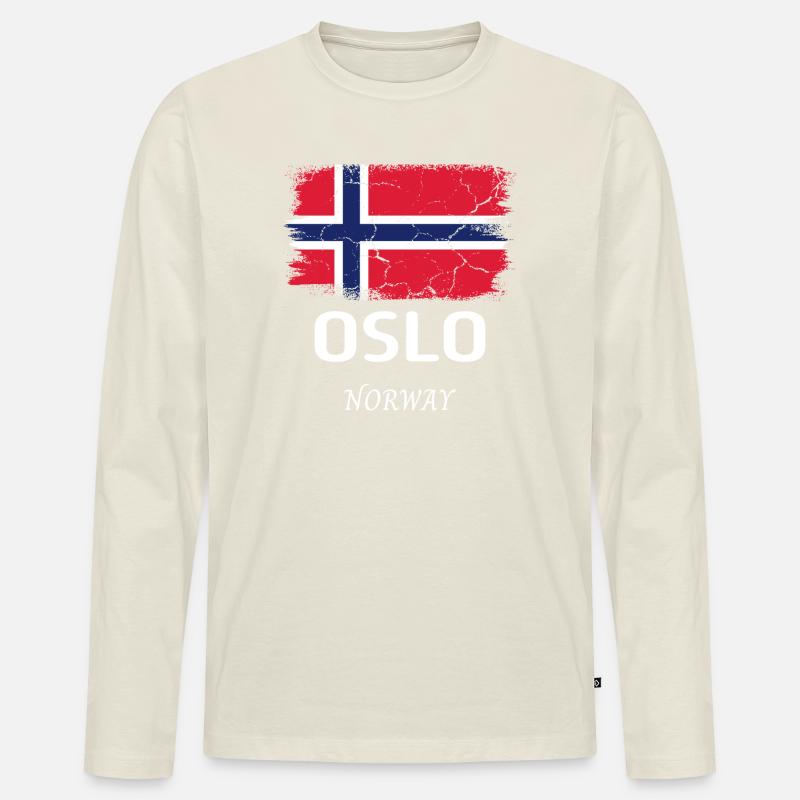 Oslo - Männer Premium Bio Langarmshirt - Naturweiß