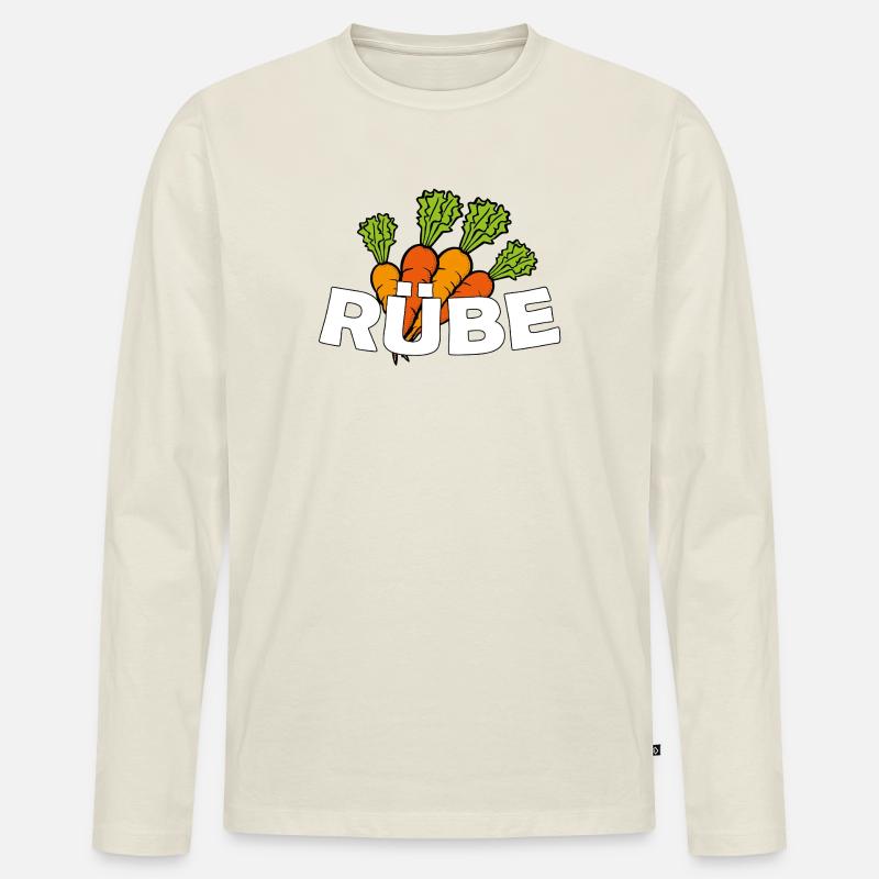 RÜBE - Männer Premium Bio Langarmshirt - Naturweiß
