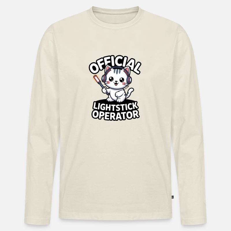 K-Pop Fan Lightstick Korea - Männer Premium Bio Langarmshirt - Naturweiß