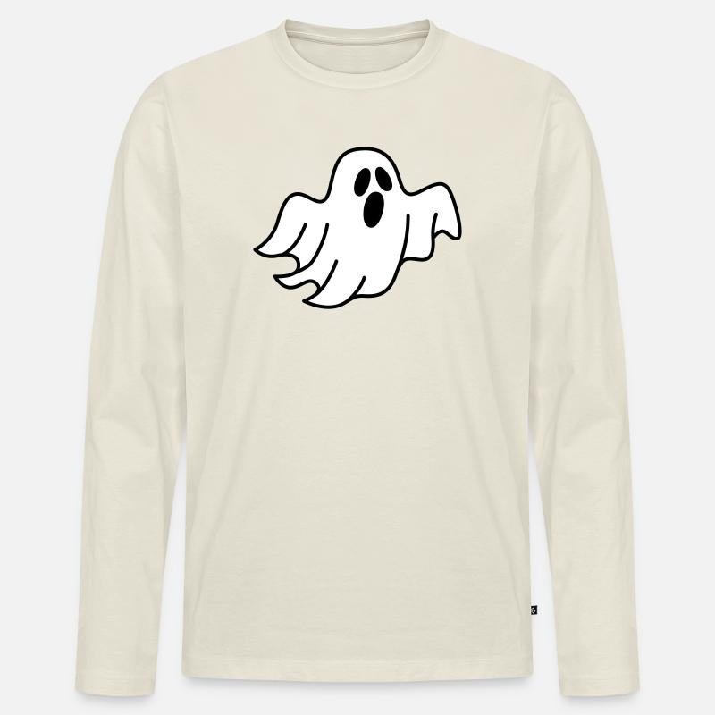 Geist oder Gespenst - Männer Premium Bio Langarmshirt - Naturweiß