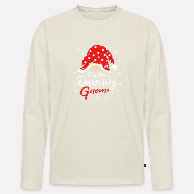 Gnom Tanzen - Männer Premium Bio Langarmshirt - Naturweiß