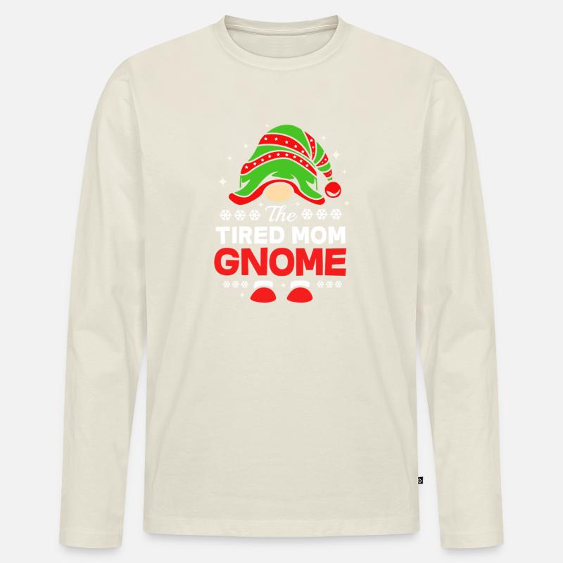 Gnom Mutter Mama - Männer Premium Bio Langarmshirt - Naturweiß