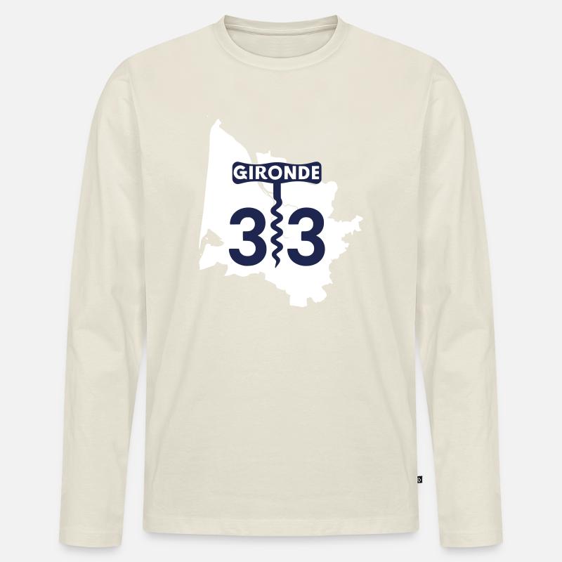 Gironde 33 - Männer Premium Bio Langarmshirt - Naturweiß