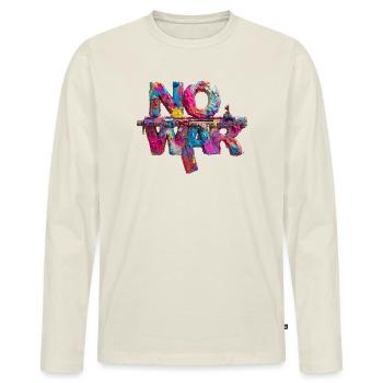 No War Colorful Gun Art - Men's Premium Organic Long Sleeve Shirt - off white - Front - Nico (187cm)