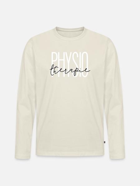 Stijlvol design voor de afdeling fysiotherapie - Mannen Premium Bio shirt met lange mouwen - natuurwit