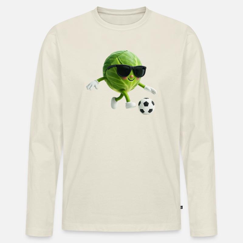 Fußball Kohl - Männer Premium Bio Langarmshirt - Naturweiß