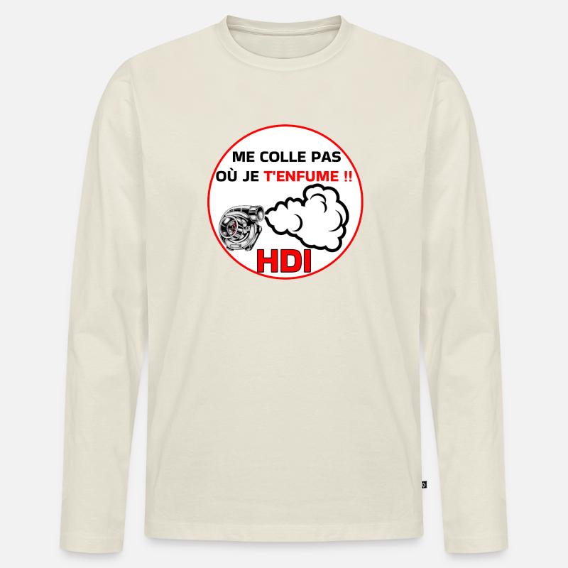 Bleib nicht bei mir, hdi - Männer Premium Bio Langarmshirt - Naturweiß