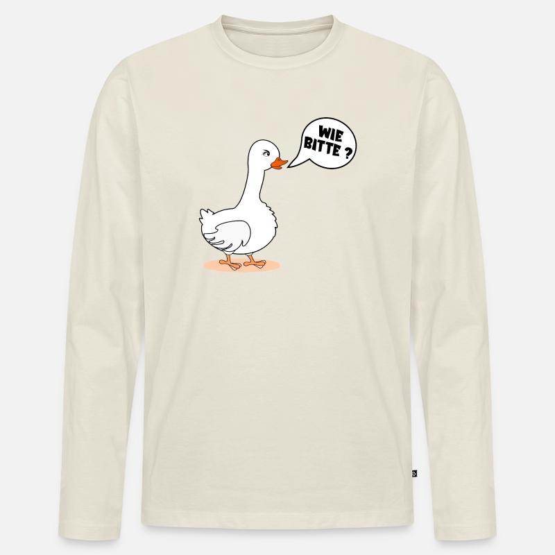 SELBSTBEWUSSTSEIN GANS WIE BITTE - Männer Premium Bio Langarmshirt - Naturweiß