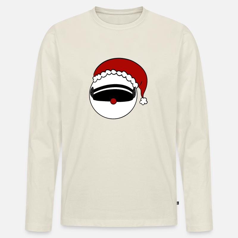 Weihnachtsmann  Helm  - Männer Premium Bio Langarmshirt - Naturweiß