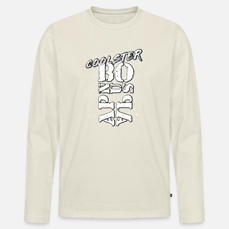 Bonus Papa - Männer Premium Bio Langarmshirt - Naturweiß