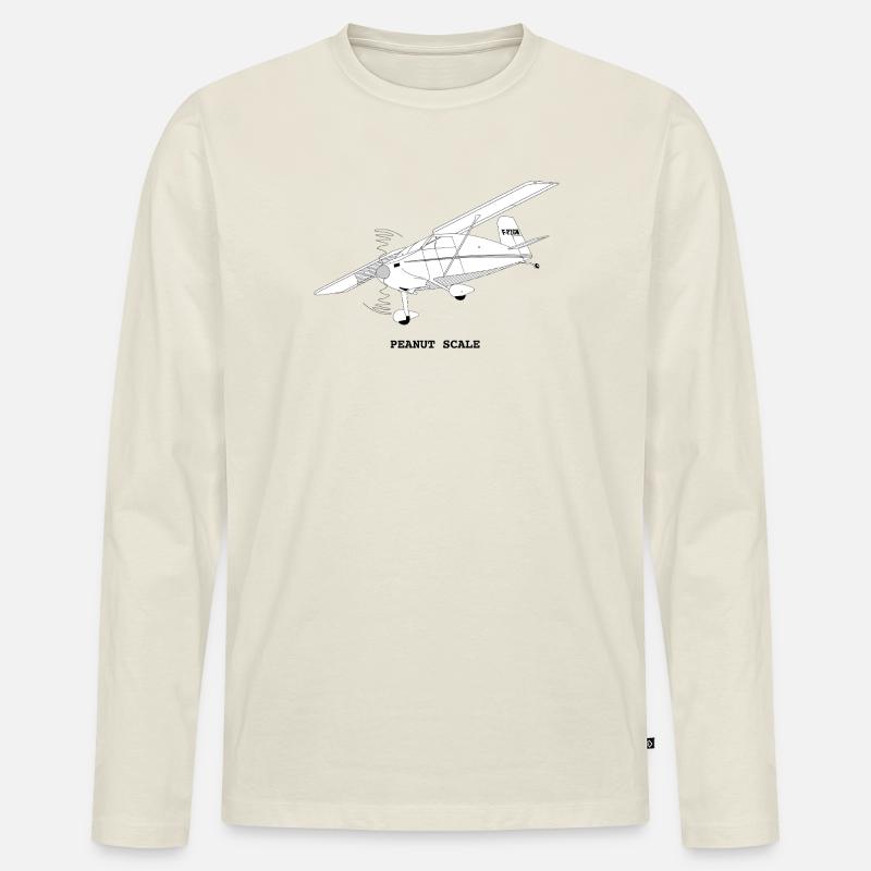 Erdnussschuppe - Männer Premium Bio Langarmshirt - Naturweiß