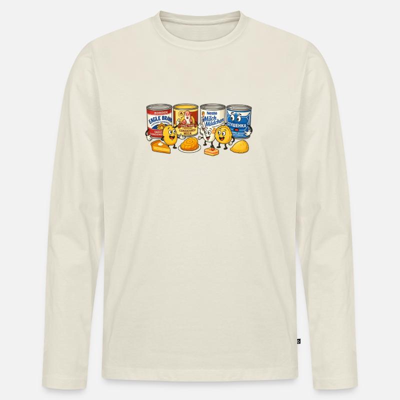 Kondensmilch Süßes - Männer Premium Bio Langarmshirt - Naturweiß