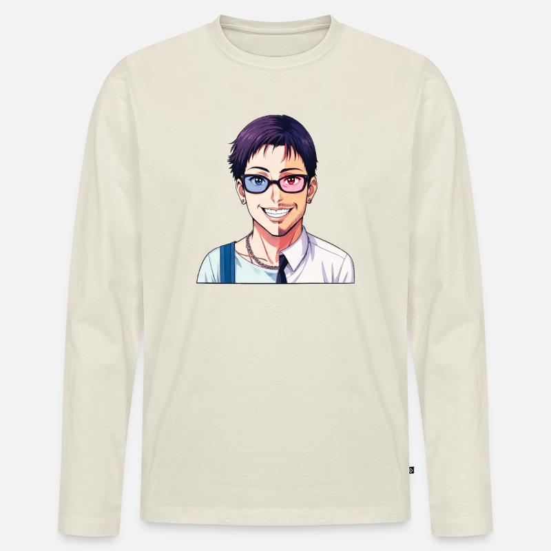 JUNGE TRAF MÄDCHEN – nette Leute - Männer Premium Bio Langarmshirt - Naturweiß