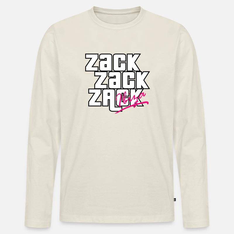 Zack Zack Zack - Männer Premium Bio Langarmshirt - Naturweiß