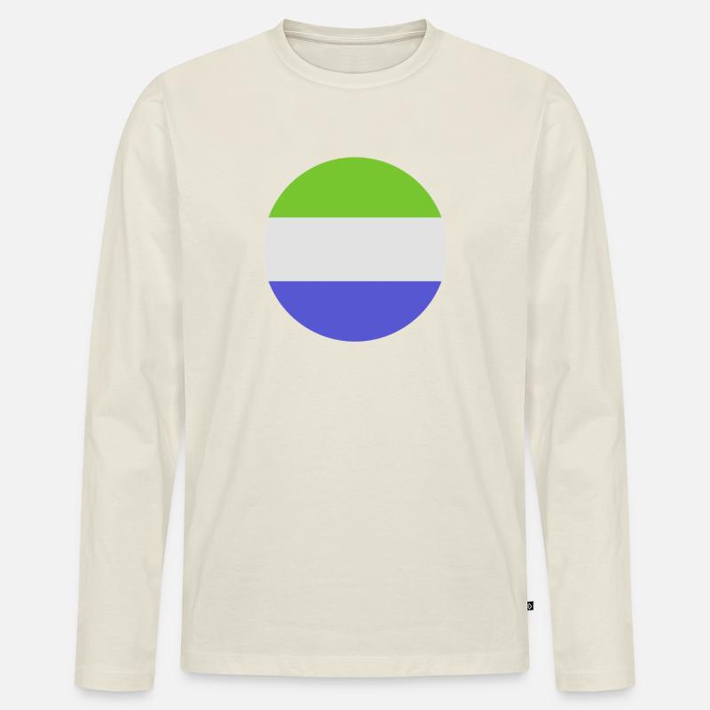 Flagge der Sierra Leone-Runde - Männer Premium Bio Langarmshirt - Naturweiß