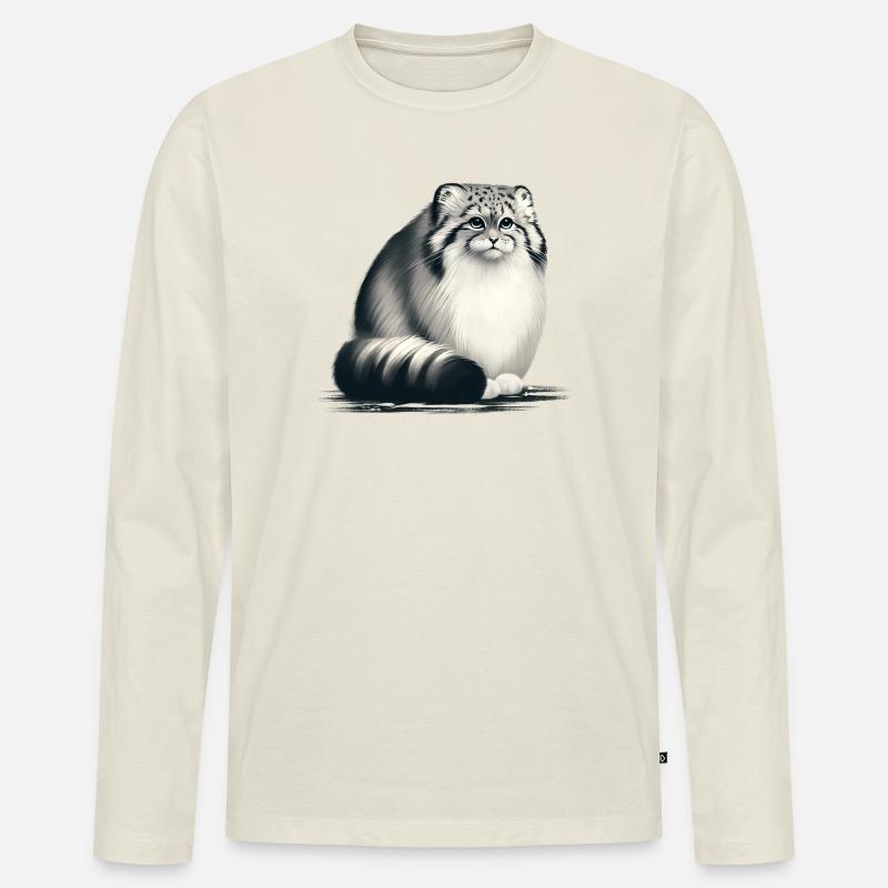 Manul - Männer Premium Bio Langarmshirt - Naturweiß