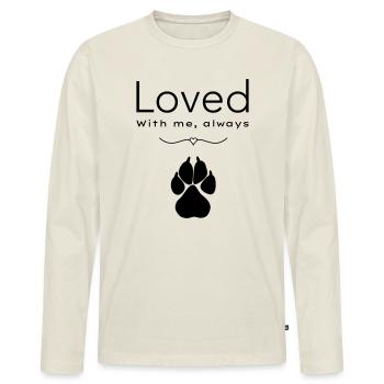 Le chien aimé - T-shirt manches longues Premium bio Homme - blanc cassé - Devant - Nico (187cm)