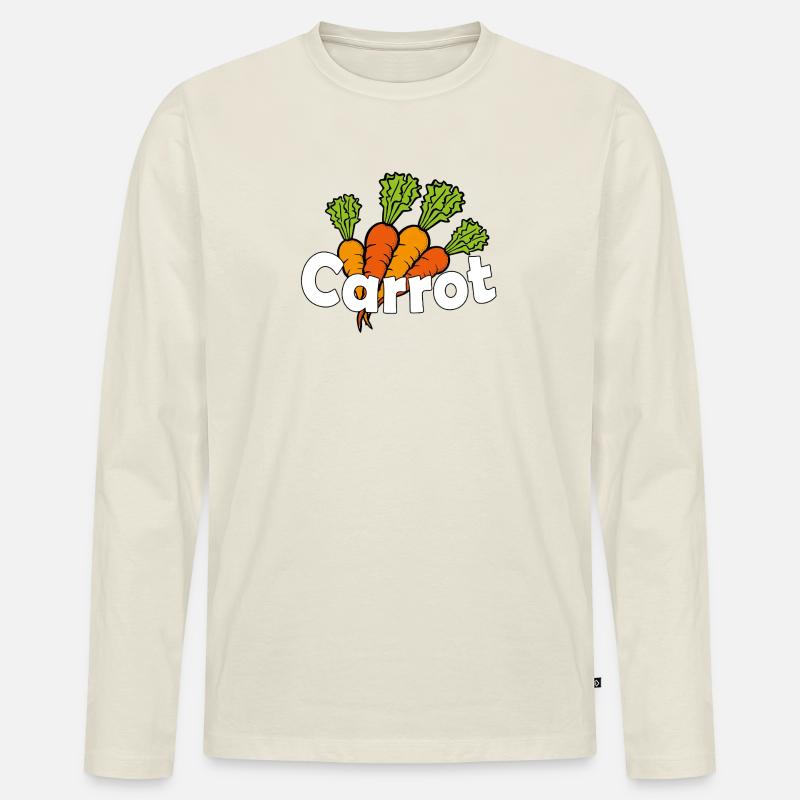CARROT - Männer Premium Bio Langarmshirt - Naturweiß