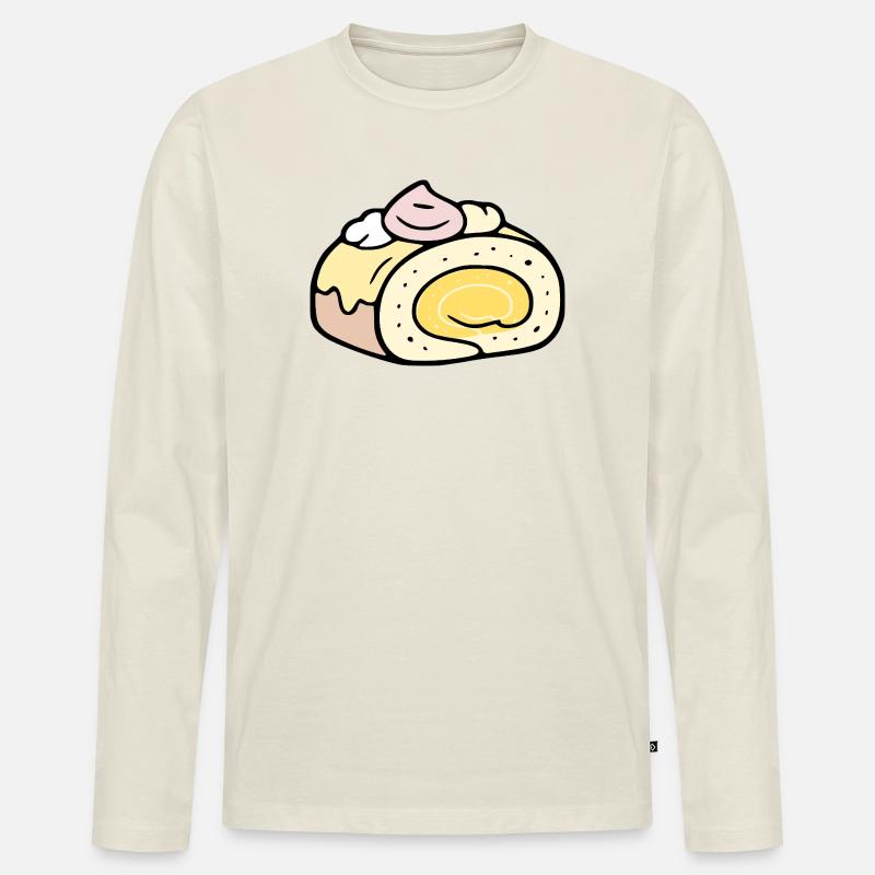 Sommerrollenkuchen - Männer Premium Bio Langarmshirt - Naturweiß