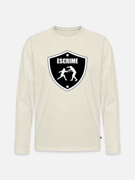 Fechtwappen: das Schild der Teilnehmer - Männer Premium Bio Langarmshirt - Naturweiß