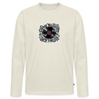 Dunkle Melodien drehen sich ewig - Männer Premium Bio Langarmshirt - Naturweiß - Vorne - Nico (187cm)
