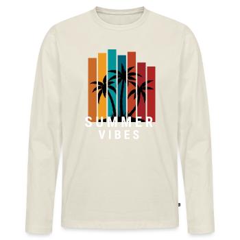Summer Vibes - Men's Premium Organic Long Sleeve Shirt - off white - Front - Nico (187cm)