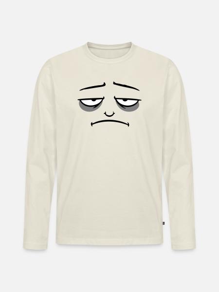 Grumpy sad disappointed face funny - Men's Premium Organic Long Sleeve Shirt - off white