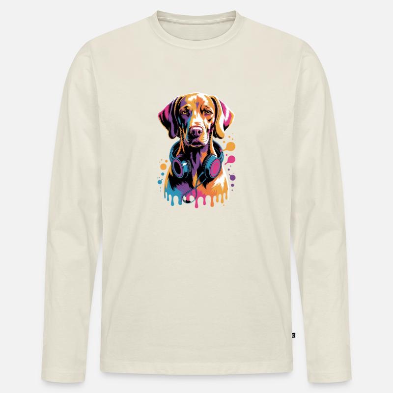 Viszla - Männer Premium Bio Langarmshirt - Naturweiß