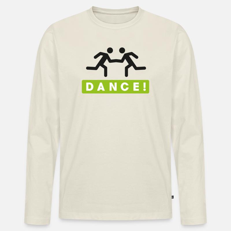 DANCE - Männer Premium Bio Langarmshirt - Naturweiß