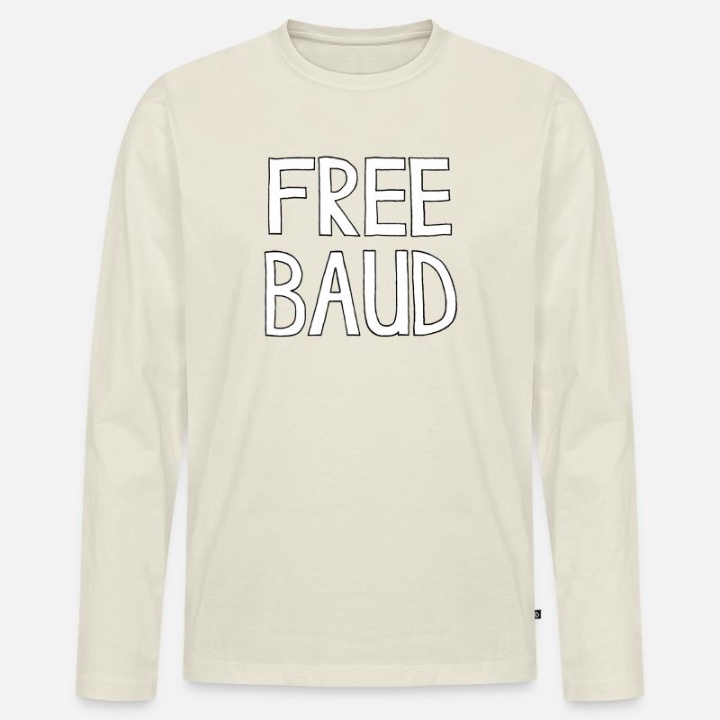 FREE BAUD - Männer Premium Bio Langarmshirt - Naturweiß