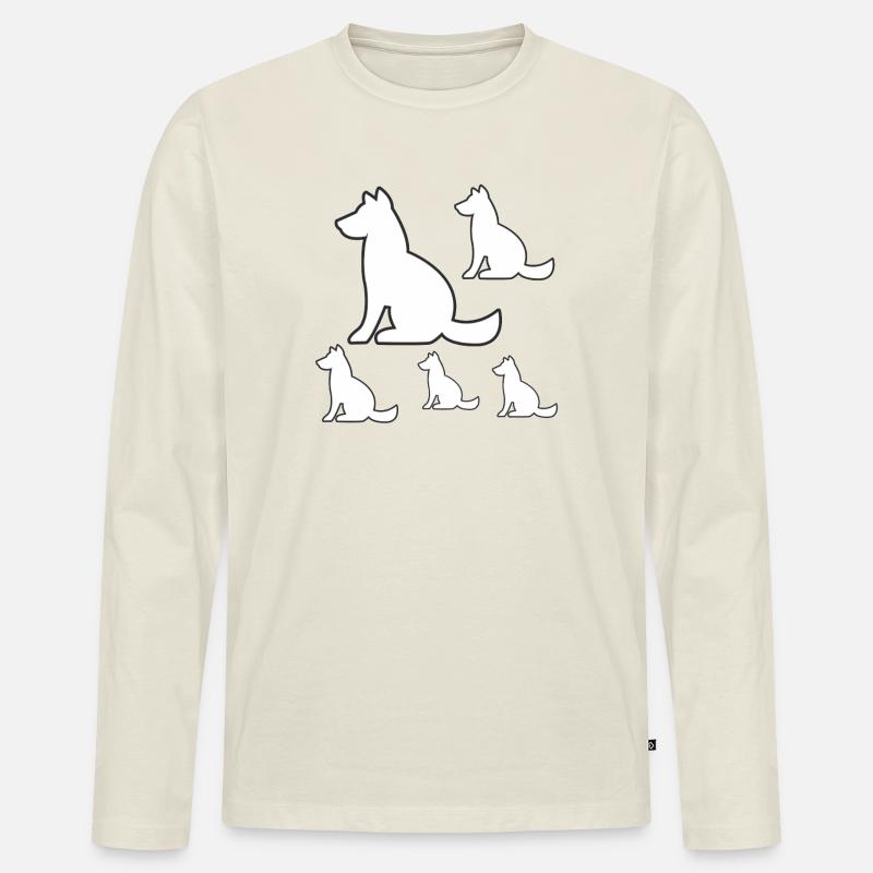 Hunde - Männer Premium Bio Langarmshirt - Naturweiß