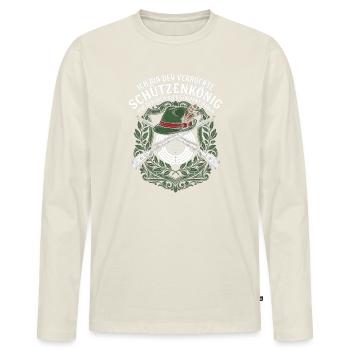Verrückter Schützenkönig - Männer Premium Bio Langarmshirt - Naturweiß - Vorne - Nico (187cm)