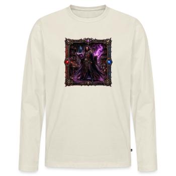 Sorcier - T-shirt manches longues Premium bio Homme - blanc cassé - Devant - Nico (187cm)