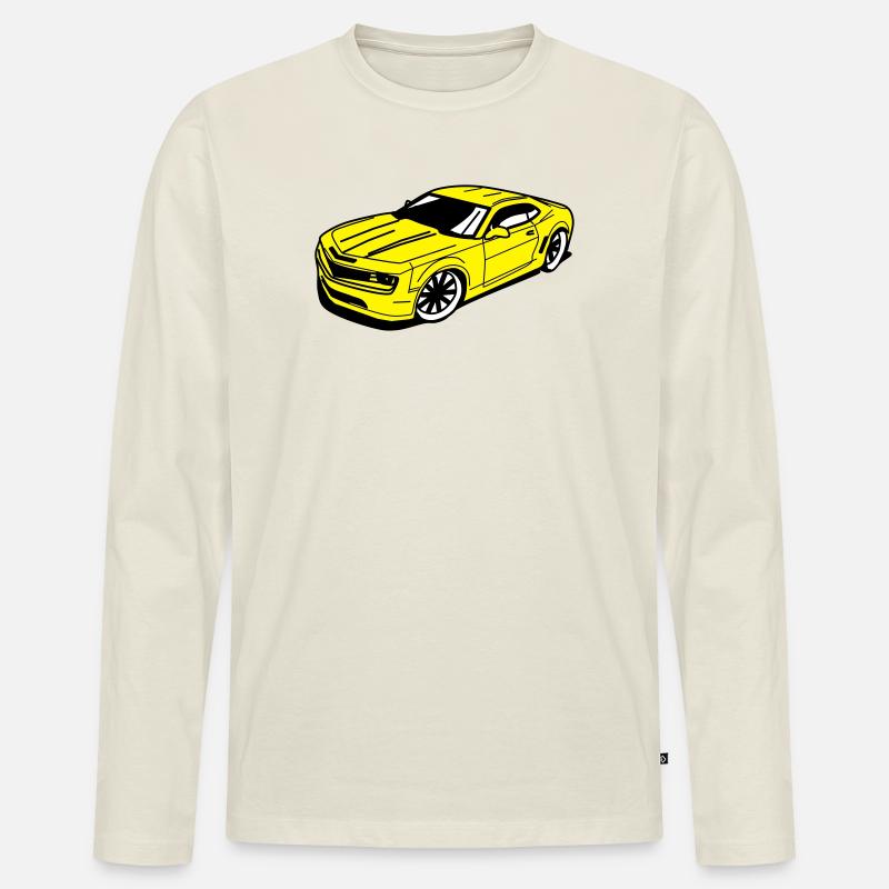 Camaro - Männer Premium Bio Langarmshirt - Naturweiß
