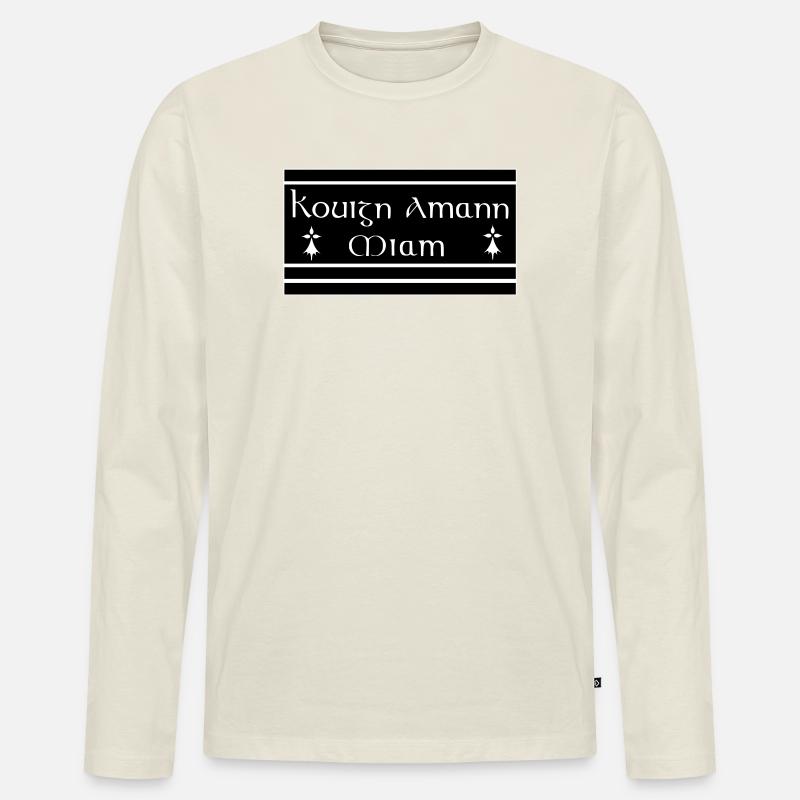 Kouign Amann - Männer Premium Bio Langarmshirt - Naturweiß