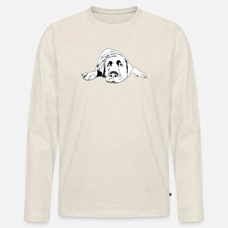Labrador - Männer Premium Bio Langarmshirt - Naturweiß