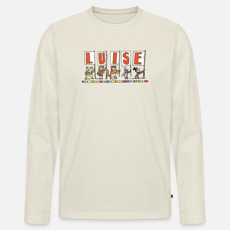 Luise - Männer Premium Bio Langarmshirt - Naturweiß