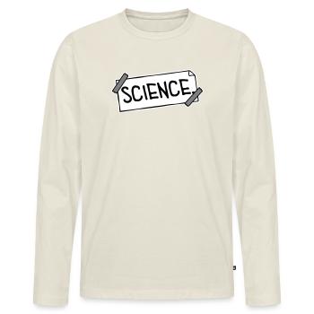 Déclaration scientifique : Déclaration sur l’éducation des nerds - T-shirt manches longues Premium bio Homme - blanc cassé - Devant - Nico (187cm)