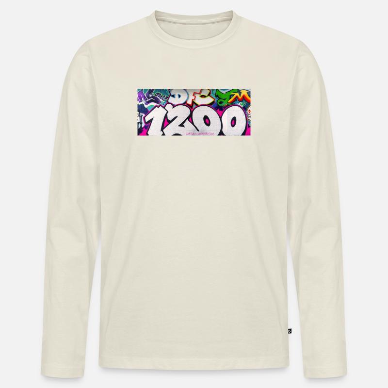 1200 GRAVITY EDIT_1 - Männer Premium Bio Langarmshirt - Naturweiß