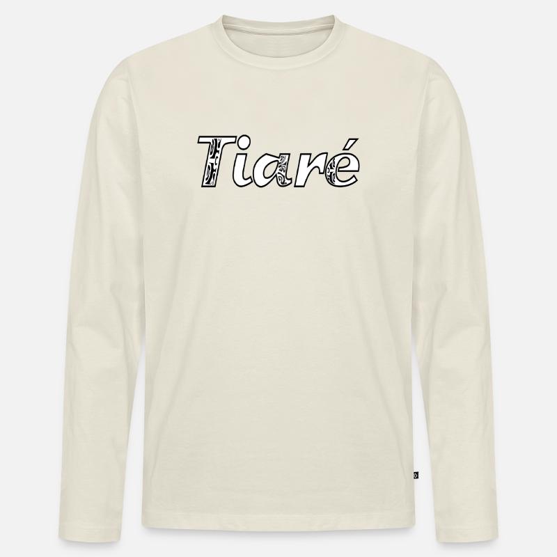 Tiaré - Männer Premium Bio Langarmshirt - Naturweiß