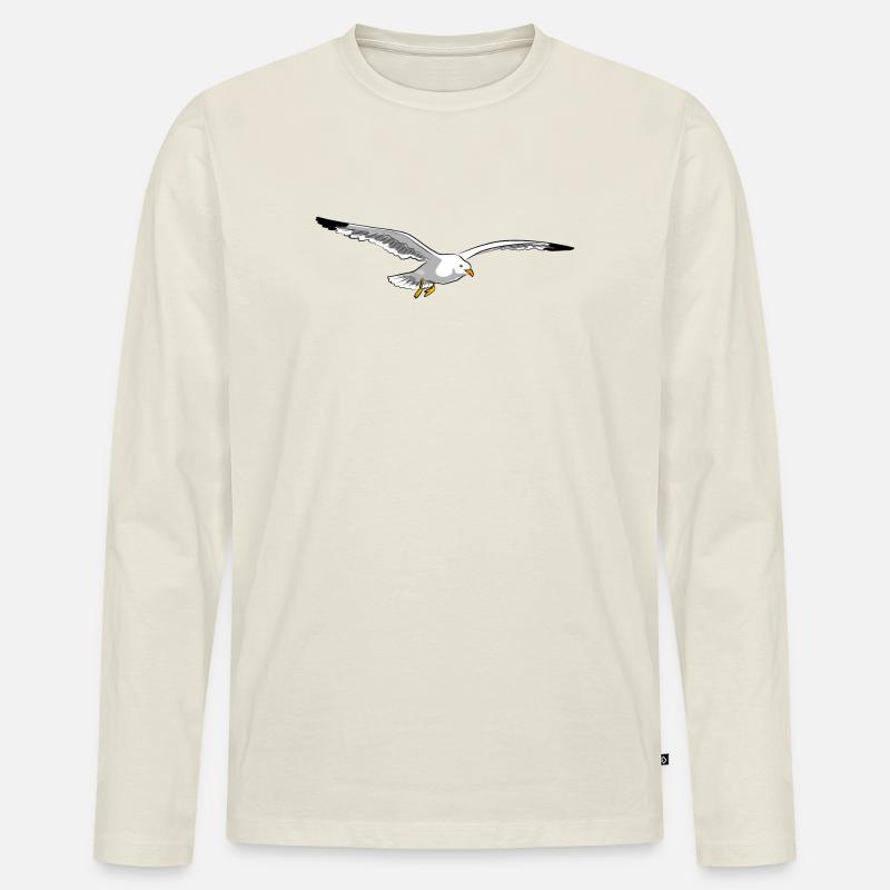 fliegende moewe urlaub fliegen - Männer Premium Bio Langarmshirt - Naturweiß