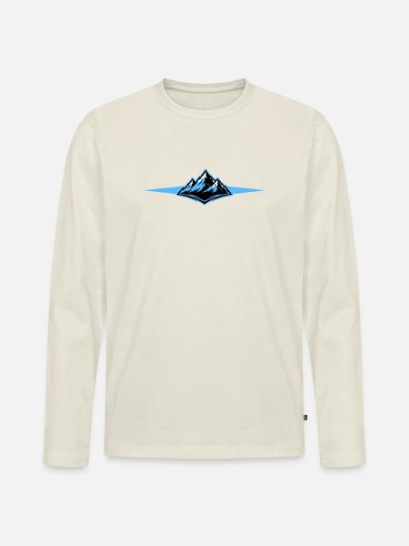 Mountains icon line - Men's Premium Organic Long Sleeve Shirt - off white