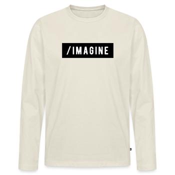_Imagine - Men's Premium Organic Long Sleeve Shirt - off white - Front - Nico (187cm)