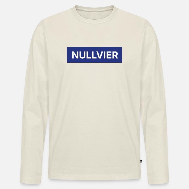 Nullvier Box Logo - Men's Premium Organic Long Sleeve Shirt - off white