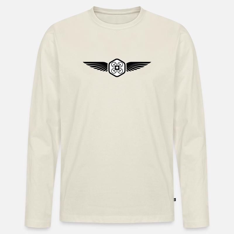 UAV PILOT - Männer Premium Bio Langarmshirt - Naturweiß