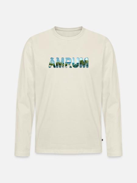 Amrum, Insel in der Nordsee - Männer Premium Bio Langarmshirt - Naturweiß