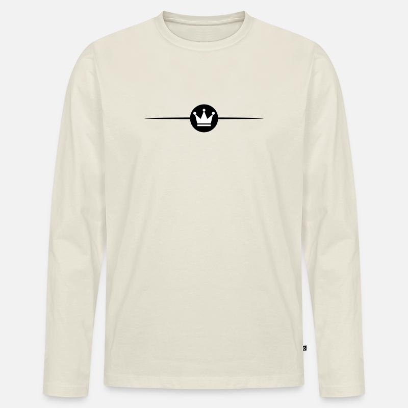 Krone Linie - Männer Premium Bio Langarmshirt - Naturweiß